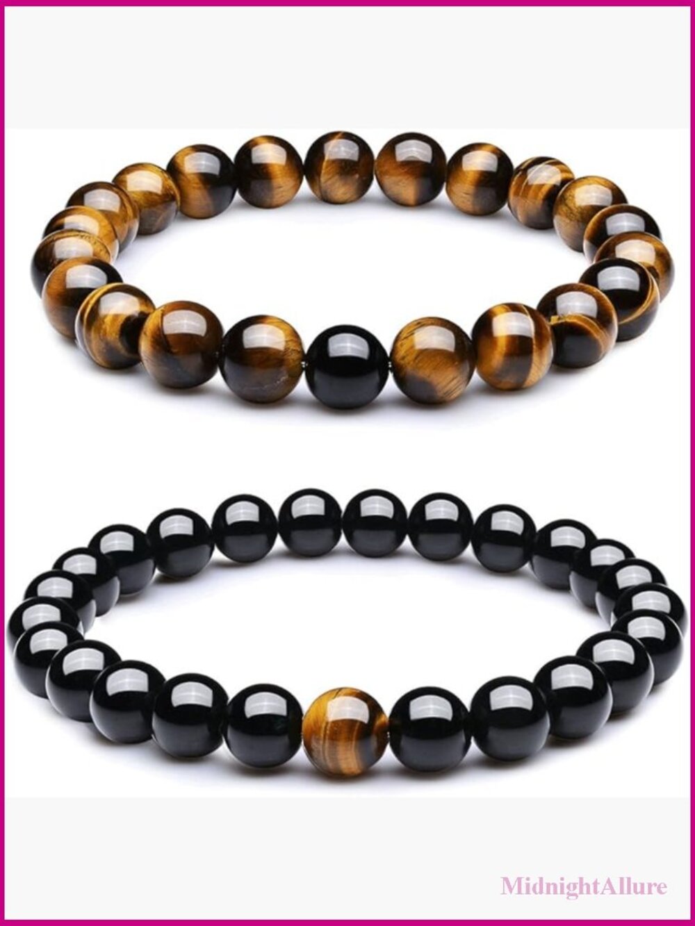 Stretch Stone Bracelet Set - Healing Energy Beads for Couples
